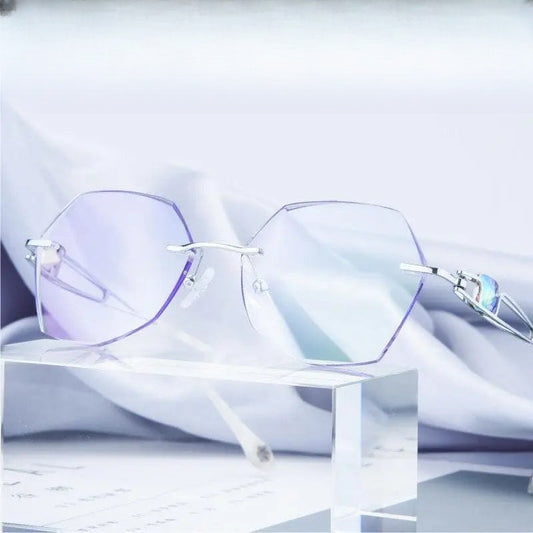 Unisex Square Rimless Titanium Prescription Glasses 88037 — view 1 | Rx Spectacle