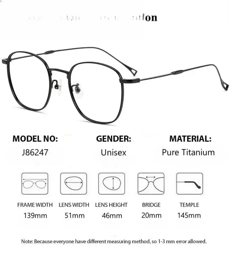 Unisex Square Full Rim Titanium Prescription Glasses 686247 — view 2 | Rx Spectacle