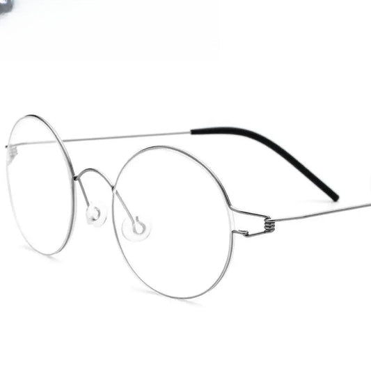 Unisex Round Full Rim Titanium Screwless Prescription Glasses 28607 — view 1 | Rx Spectacle