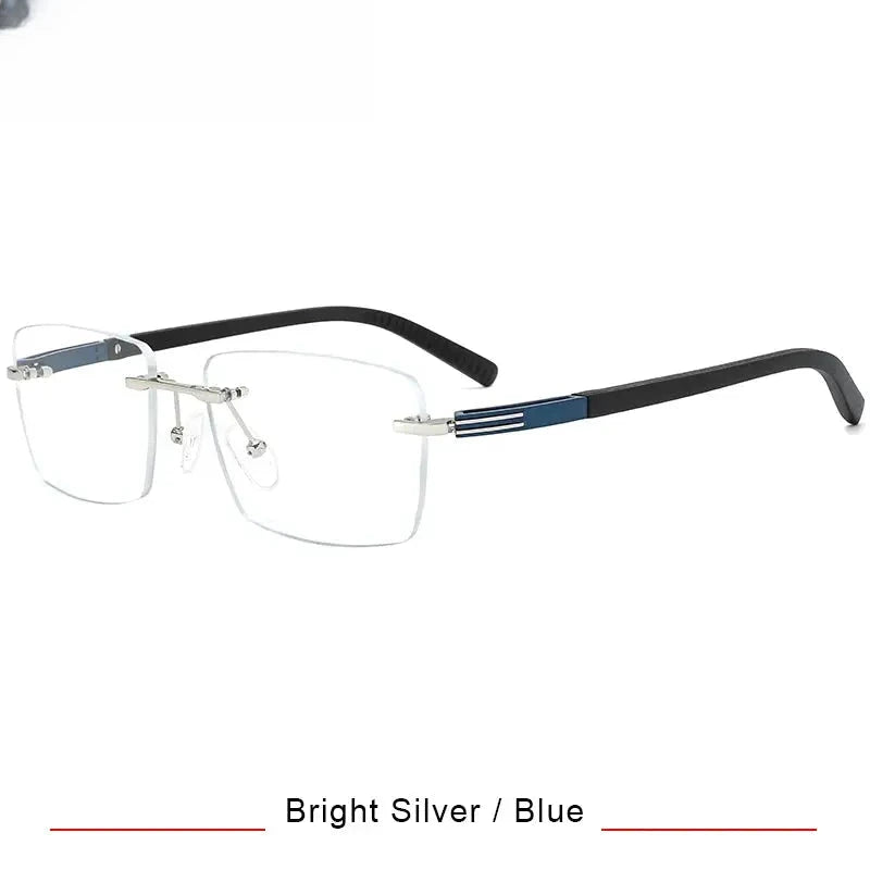 Men's Square Rimless Titanium Prescription Glasses 25020 — view 5 | Rx Spectacle