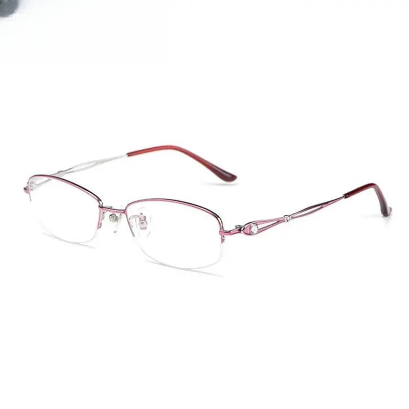 Women's Oval Semi-Rimless Titanium Prescription Glasses 86015 — view 2 | Rx Spectacle