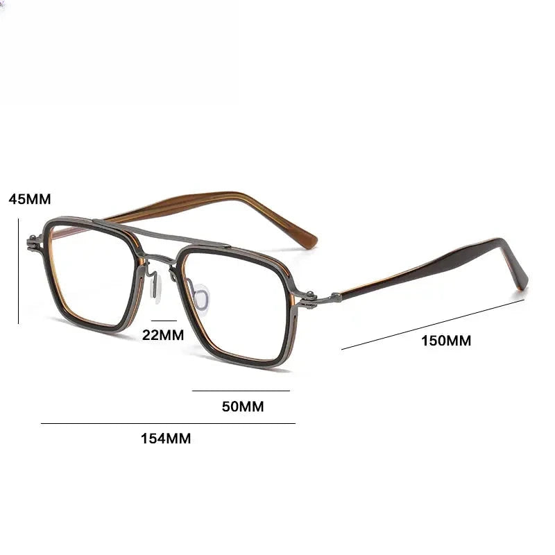 Unisex Square Full Rim Titanium Reading Glasses 75875 — view 2 | Rx Spectacle