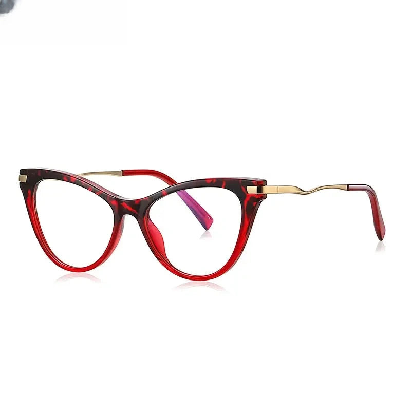 Women's Cat Eye Full Rim Titanium Reading Glasses 2109 — view 11 | Rx Spectacle