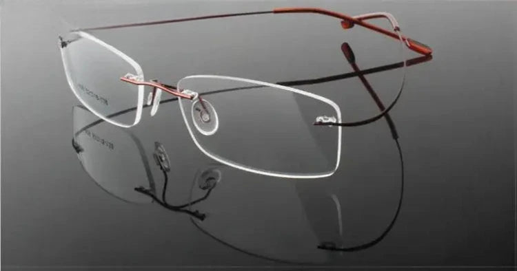 Women's Square Rimless Titanium Prescription Glasses 60749 — view 6 | Rx Spectacle