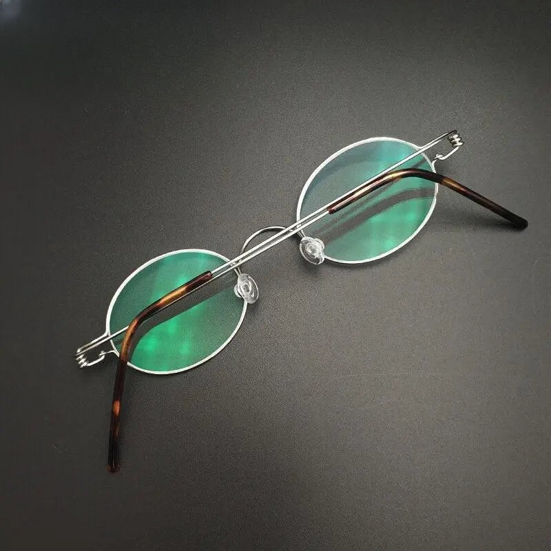 Unisex Rectangular Full Rim Stainless Steel Prescription Glasses Y040 — view 9 | Rx Spectacle