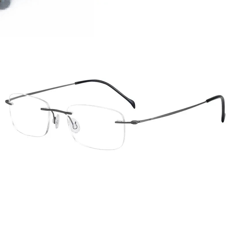 Unisex Square Rimless Titanium Screwless Prescription Glasses 16006 — view 6 | Rx Spectacle