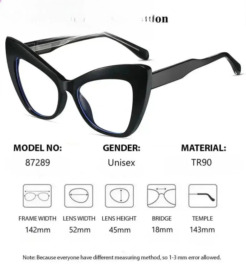 Women's Cat Eye Full Rim Titanium Prescription Glasses 87289 — view 2 | Rx Spectacle