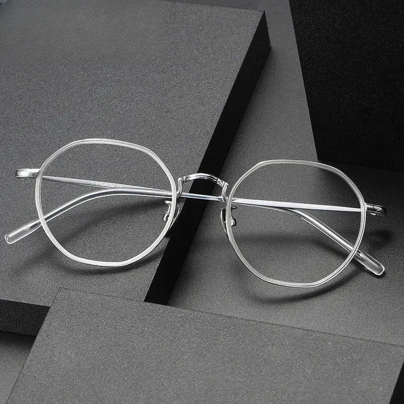 Women's Polygon Full Rim Titanium Prescription Glasses 85142 — view 1 | Rx Spectacle