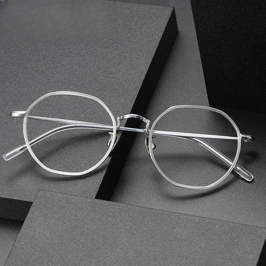 Women's Polygon Full Rim Titanium Prescription Glasses 85142 — view 1 | Rx Spectacle