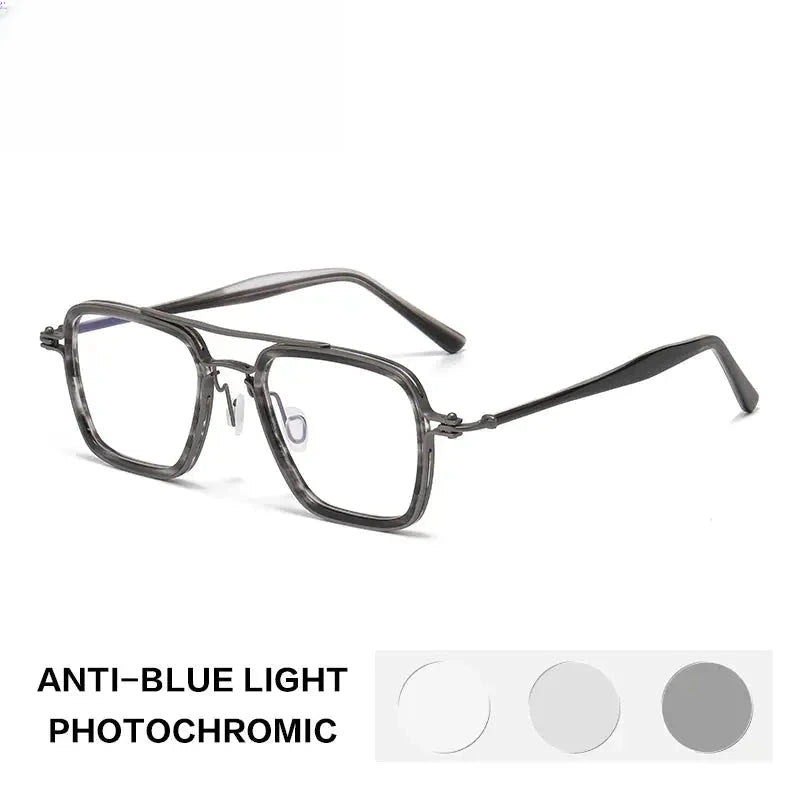 Unisex Square Full Rim Titanium Reading Glasses 58753 — view 4 | Rx Spectacle