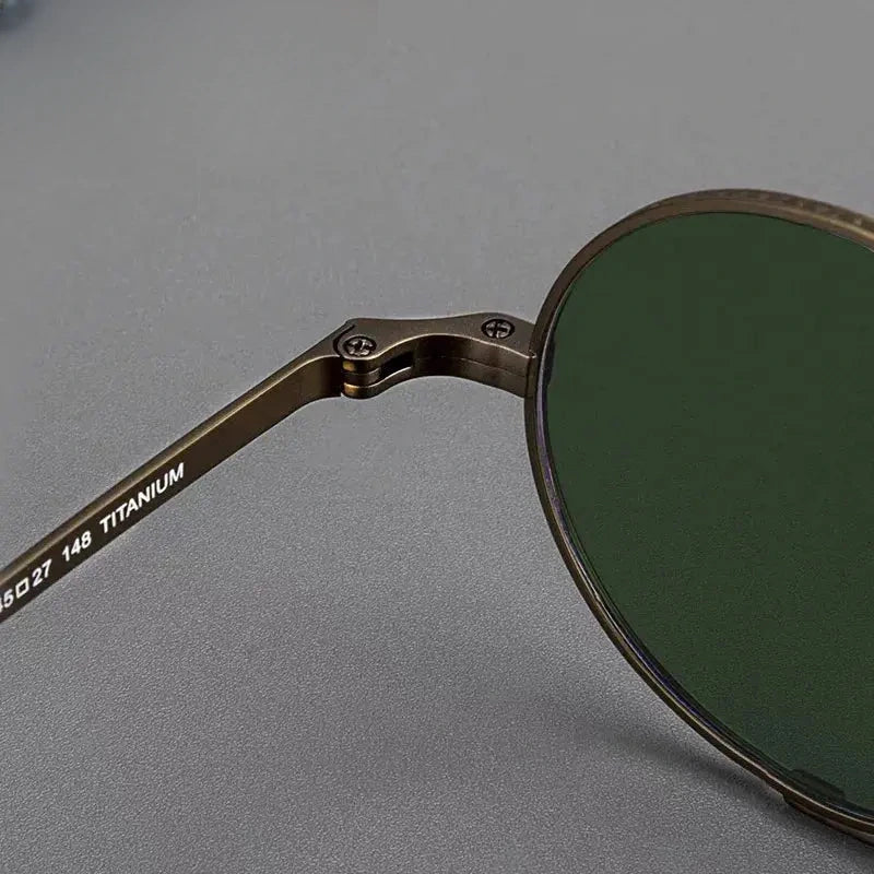 Unisex Round Full Rim Titanium Prescription Glasses 5919 — view 4 | Rx Spectacle