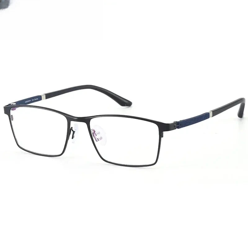 Men's Square Full Rim Stainless Steel Prescription Glasses 94931 — view 7 | Rx Spectacle