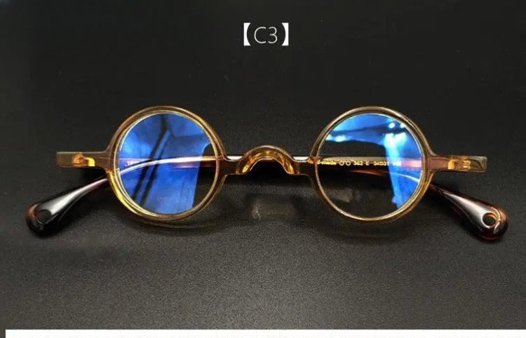 Unisex Round Full Rim Acetate Prescription Glasses 34mm — view 8 | Rx Spectacle