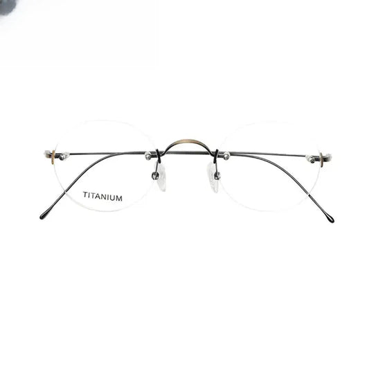Women's Oval Rimless Titanium Reading Glasses 4348 — view 1 | Rx Spectacle