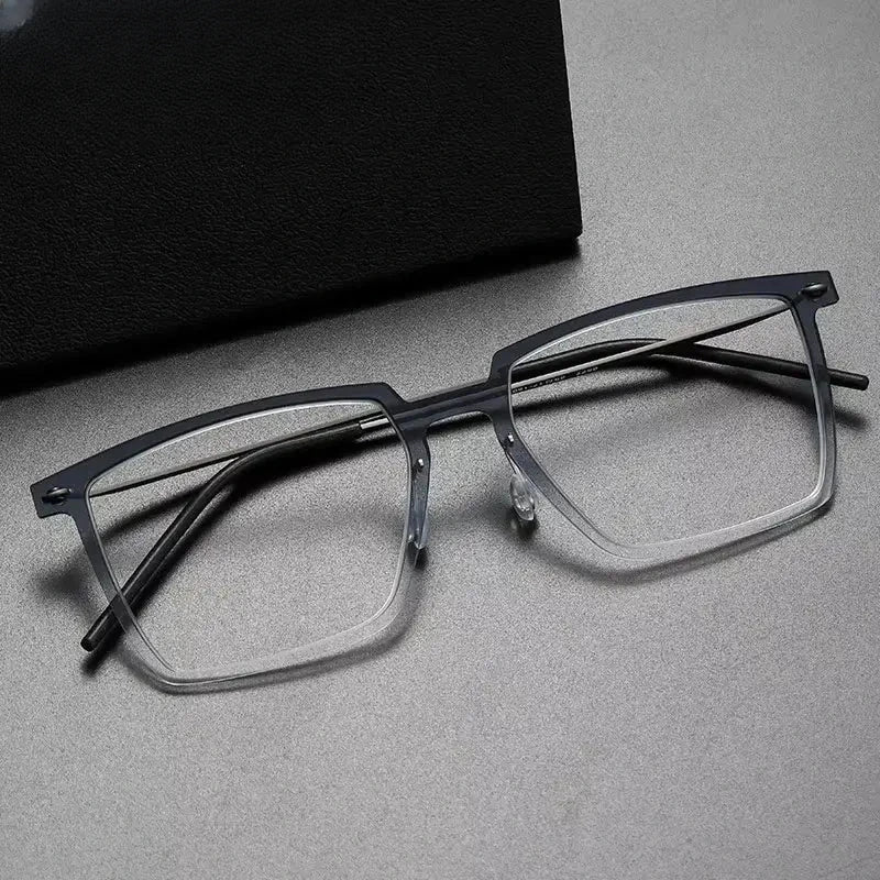 Unisex Square Full Rim Titanium Prescription Glasses 366577 — view 1 | Rx Spectacle