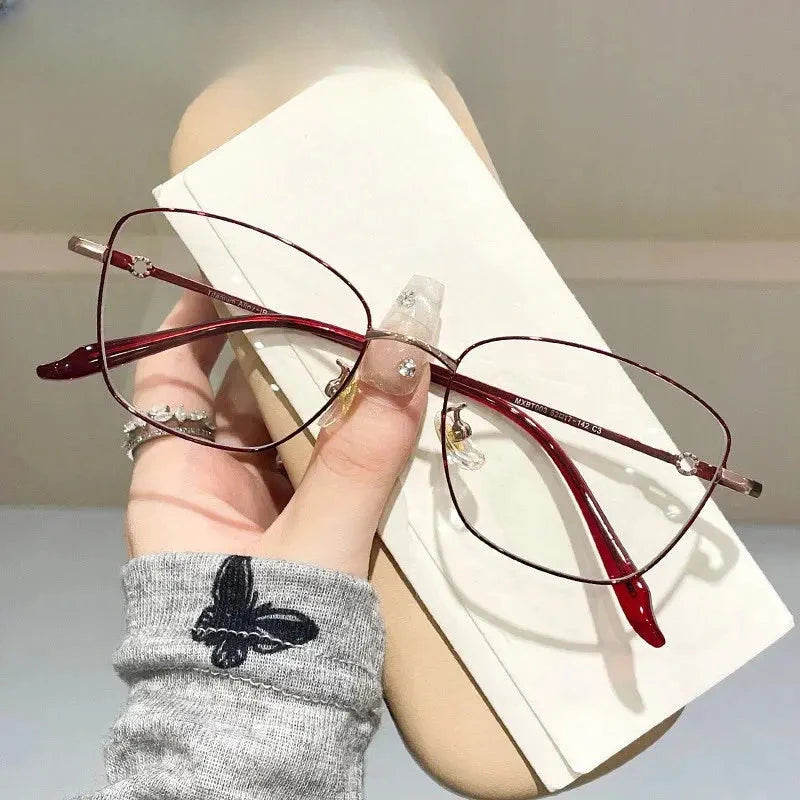 Women's Cat Eye Full Rim Titanium Prescription Glasses 842003 — view 4 | Rx Spectacle