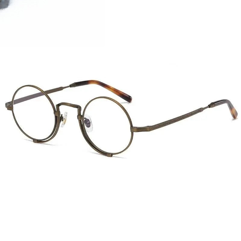 Unisex Round Full Rim Titanium Prescription Glasses Gxyj998 — view 3 | Rx Spectacle