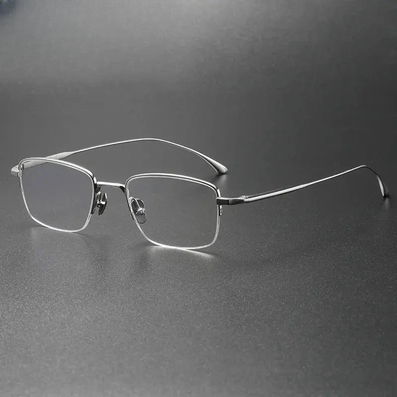 Women's Square Semi-Rimless Titanium Prescription Glasses 355019 — view 5 | Rx Spectacle