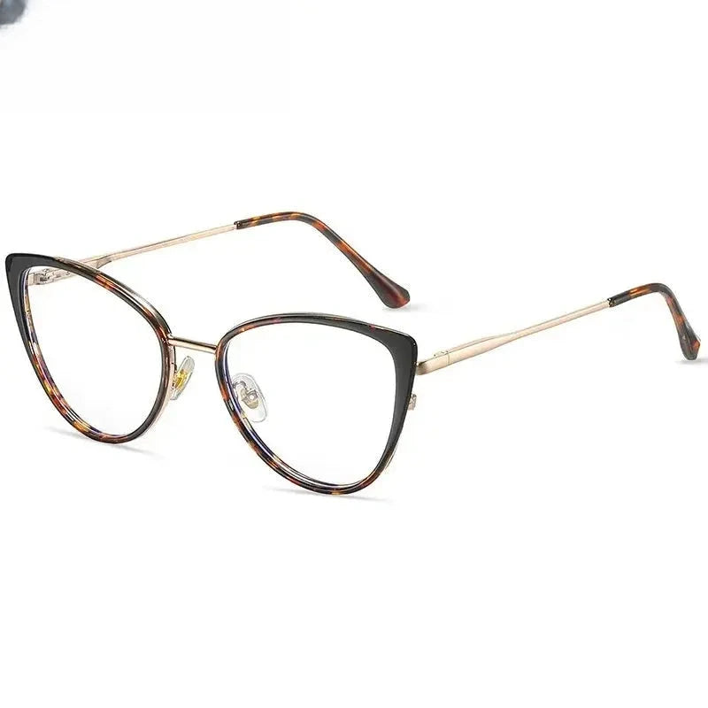 Women's Cat Eye Full Rim Titanium Prescription Glasses 87241 — view 3 | Rx Spectacle