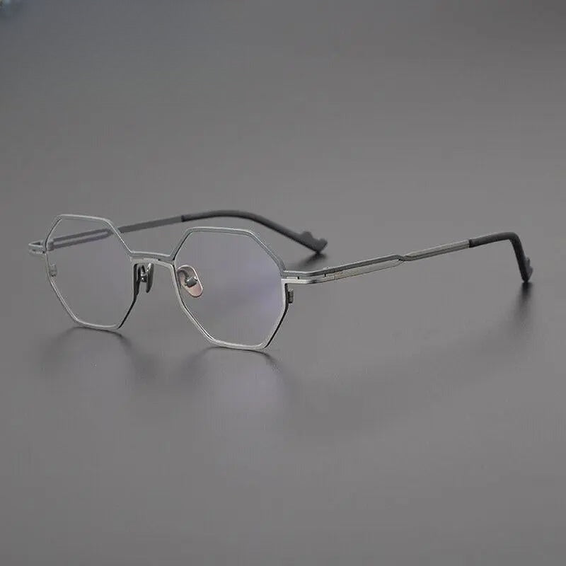 Unisex Polygon Full Rim Titanium Prescription Glasses Gxyj1034 — view 2 | Rx Spectacle