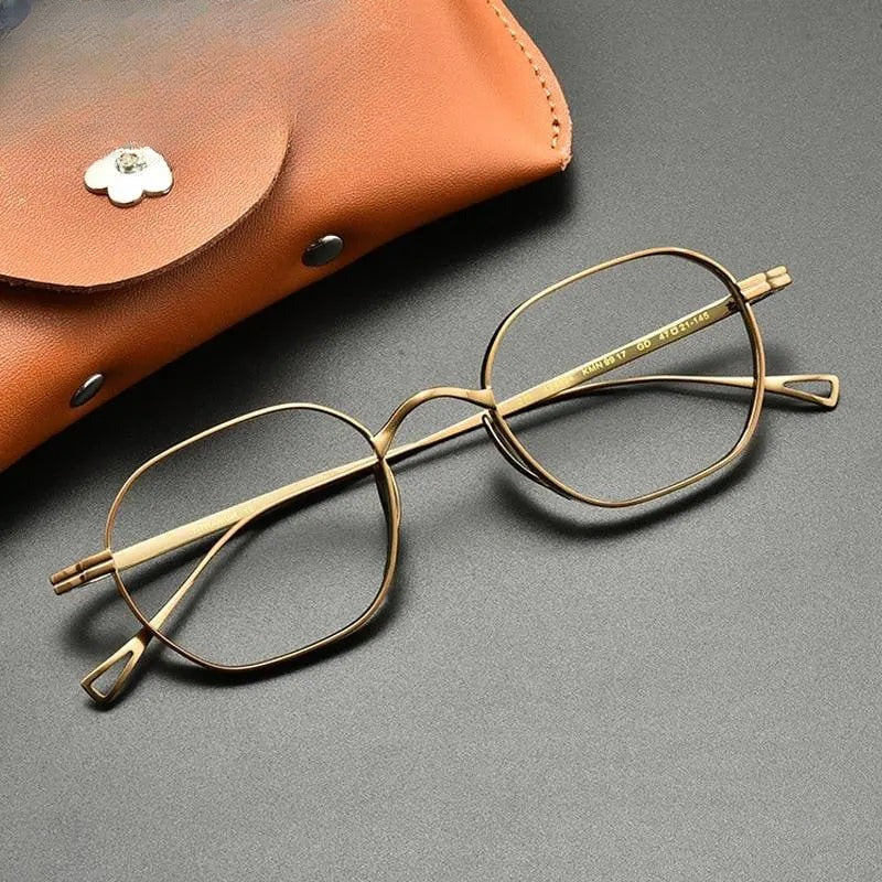 Unisex Polygon Full Rim Titanium Prescription Glasses Gxyj914 — view 5 | Rx Spectacle