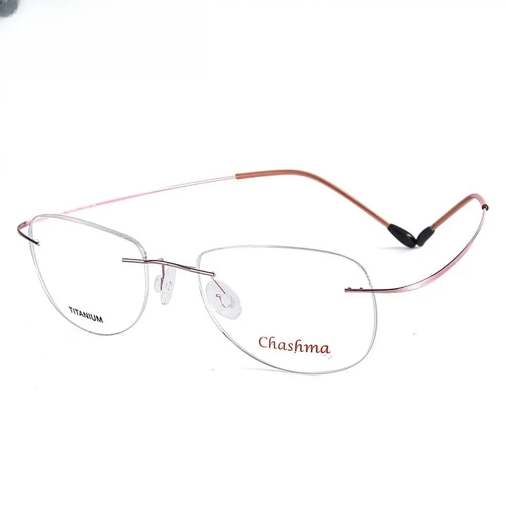 Men's Square Rimless Titanium Prescription Glasses 6009 — view 3 | Rx Spectacle