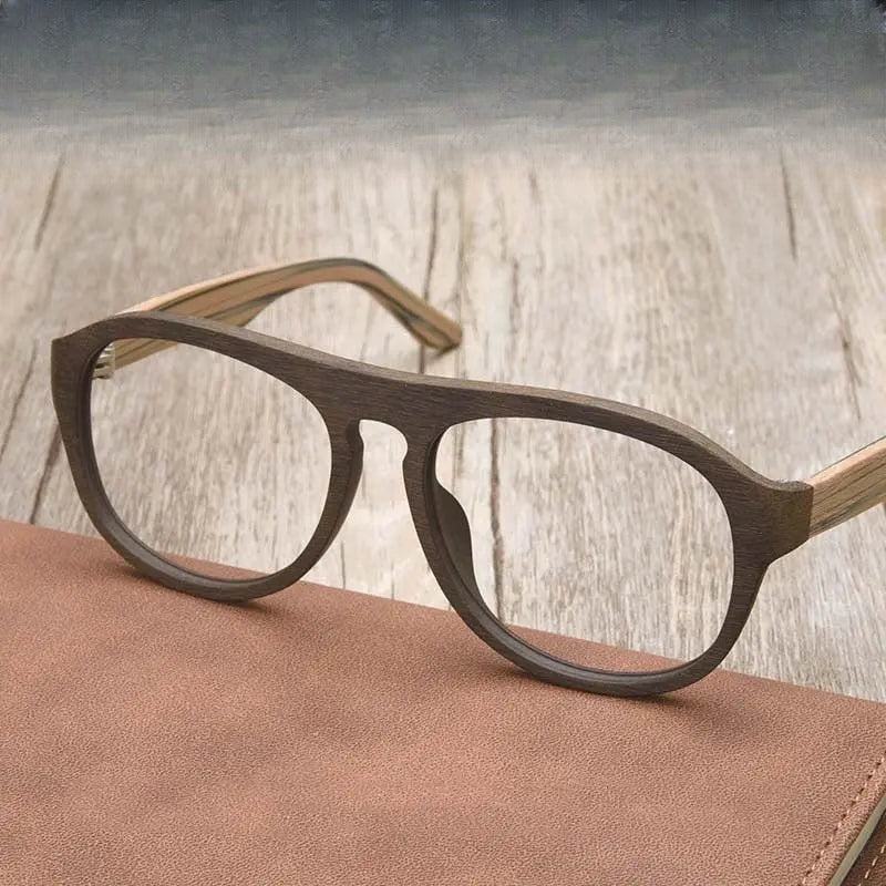 Unisex Square Full Rim Wood Prescription Glasses Ta25912 — view 1 | Rx Spectacle