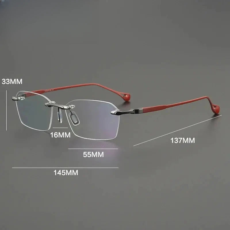 Unisex Oval Rimless Titanium Prescription Glasses G41307 — view 2 | Rx Spectacle