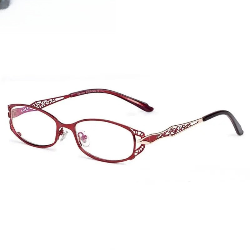 Women's Oval Full Rim Stainless Steel Prescription Glasses 8982 — view 1 | Rx Spectacle