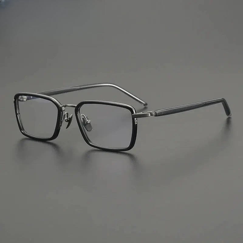 Unisex Square Full Rim Titanium Oversized Prescription Glasses G2172 — view 6 | Rx Spectacle