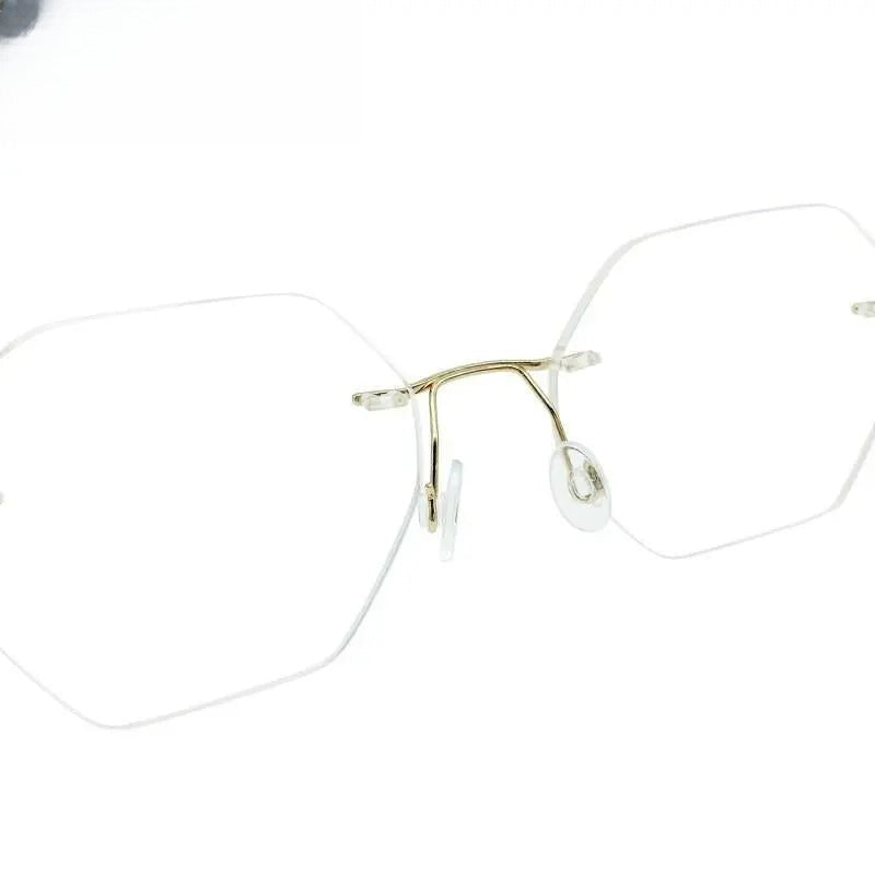 Men's Polygon Rimless Titanium Prescription Glasses 5018 — view 9 | Rx Spectacle