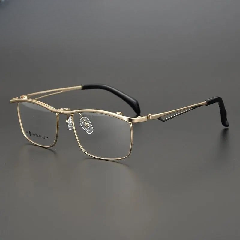 Unisex Square Full Rim Titanium Prescription Glasses Gxyj752 — view 6 | Rx Spectacle