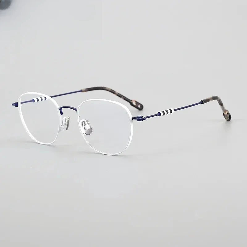 Women's Oval Full Rim Titanium Prescription Glasses 778404 — view 3 | Rx Spectacle