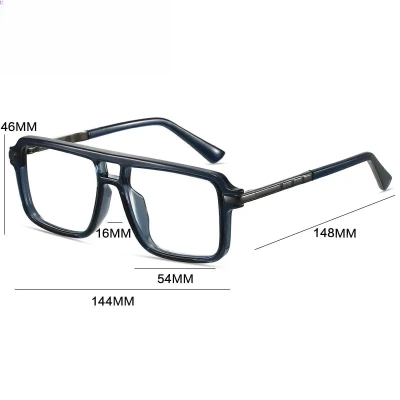Unisex Square Full Rim Titanium Double Bridge Reading Glasses G84004 — view 2 | Rx Spectacle