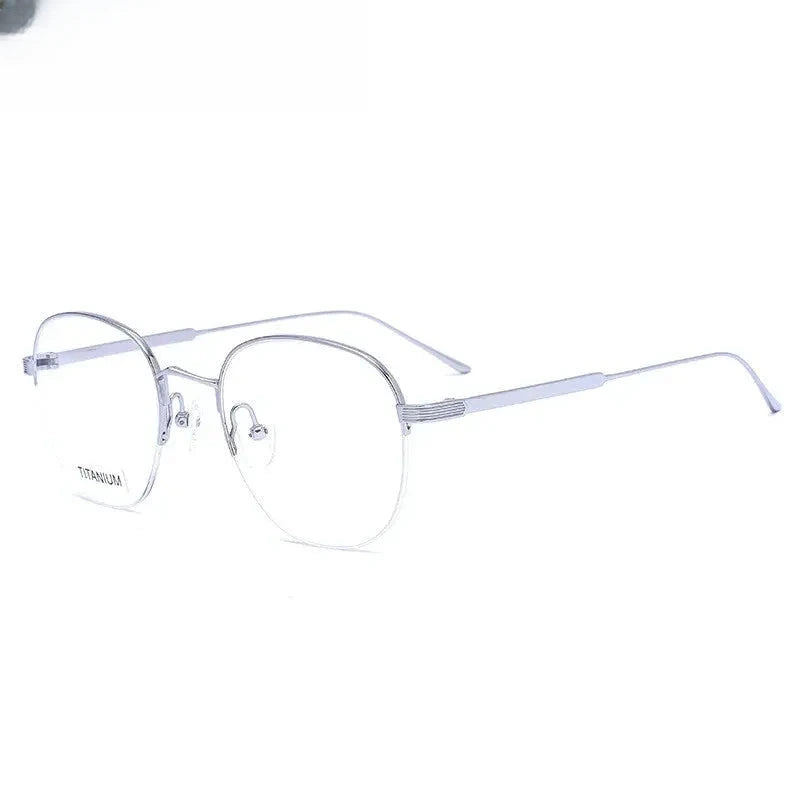 Women's Oval Semi-Rimless Titanium Prescription Glasses 310164 — view 4 | Rx Spectacle