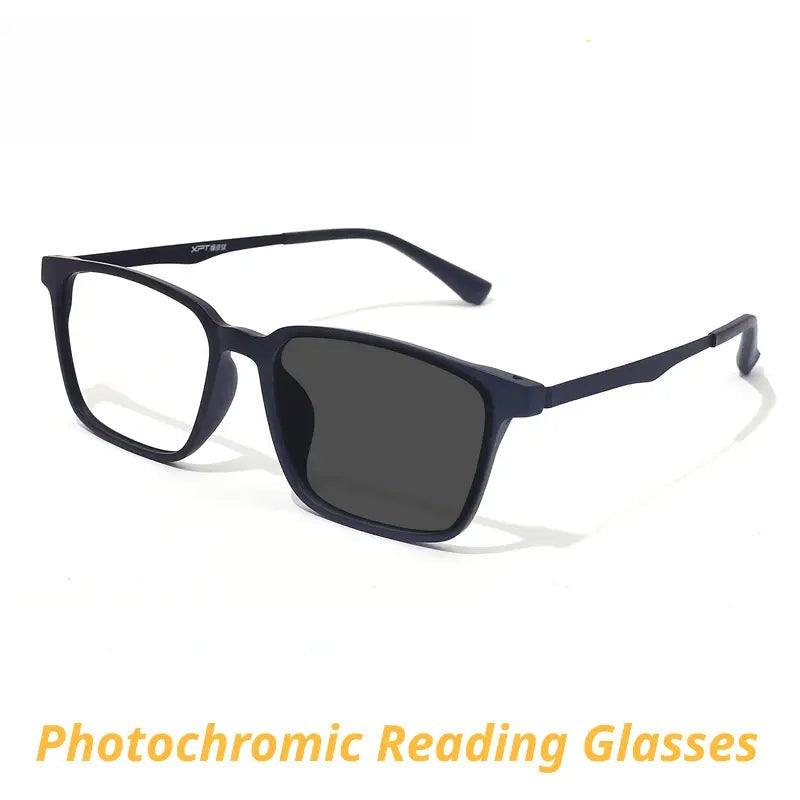 Unisex Square Full Rim Titanium Reading Glasses 722009 — view 1 | Rx Spectacle