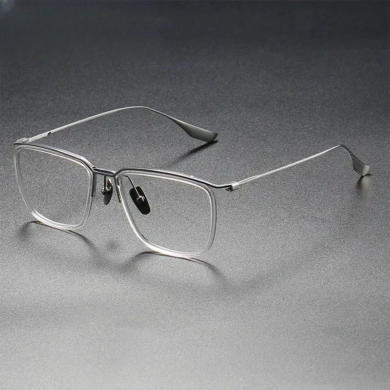 Men's Square Full Rim Titanium Prescription Glasses 412106 — view 4 | Rx Spectacle
