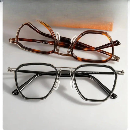 Men's Polygon Full Rim Titanium Prescription Glasses 586900 — view 1 | Rx Spectacle