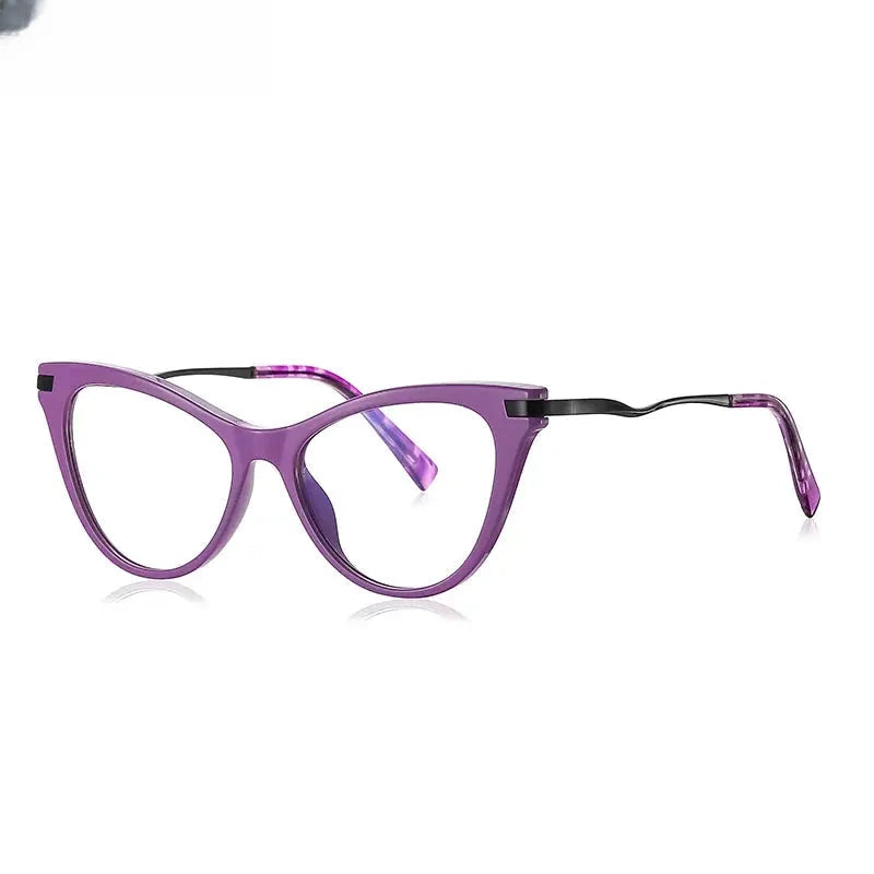 Women's Cat Eye Full Rim Titanium Reading Glasses 2109 — view 10 | Rx Spectacle