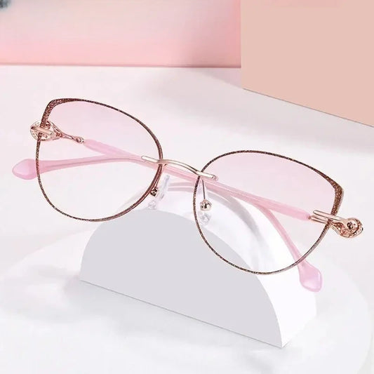 Women's Cat Eye Rimless Titanium Prescription Glasses 752058 — view 1 | Rx Spectacle