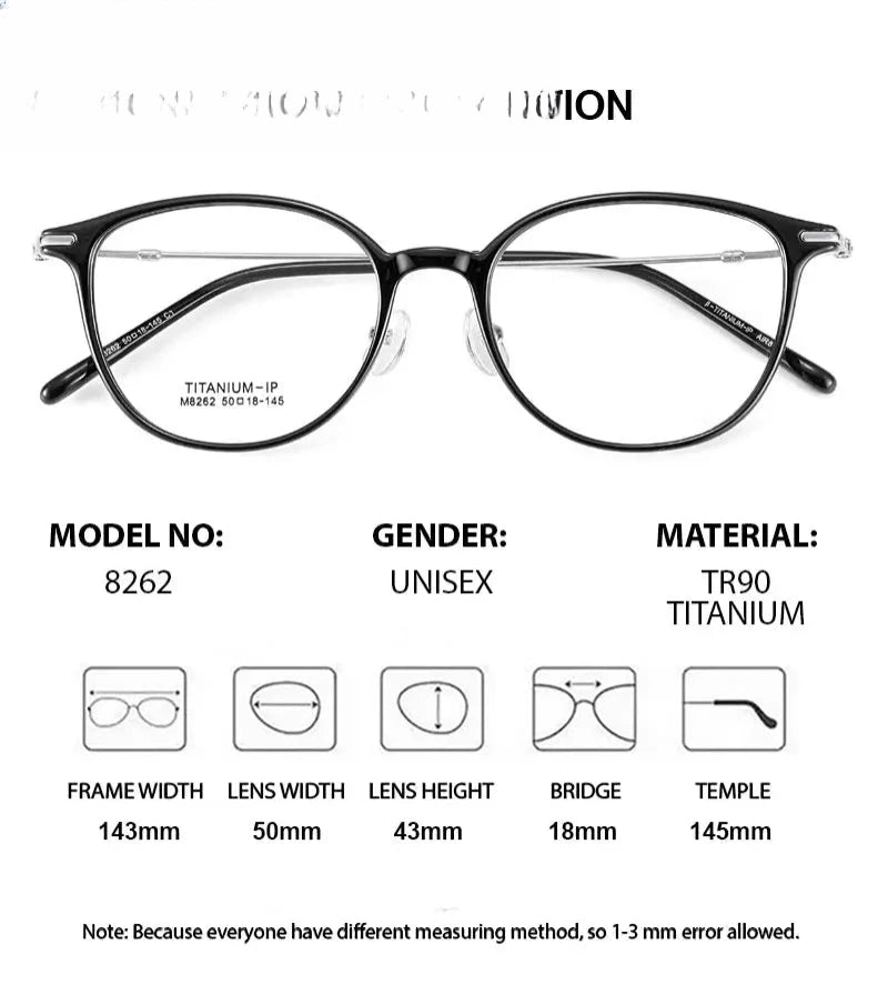 Unisex Square Full Rim Titanium Prescription Glasses 618262 — view 2 | Rx Spectacle
