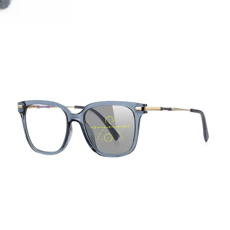 Women's Square Full Rim Titanium Reading Glasses 2129 — view 12 | Rx Spectacle