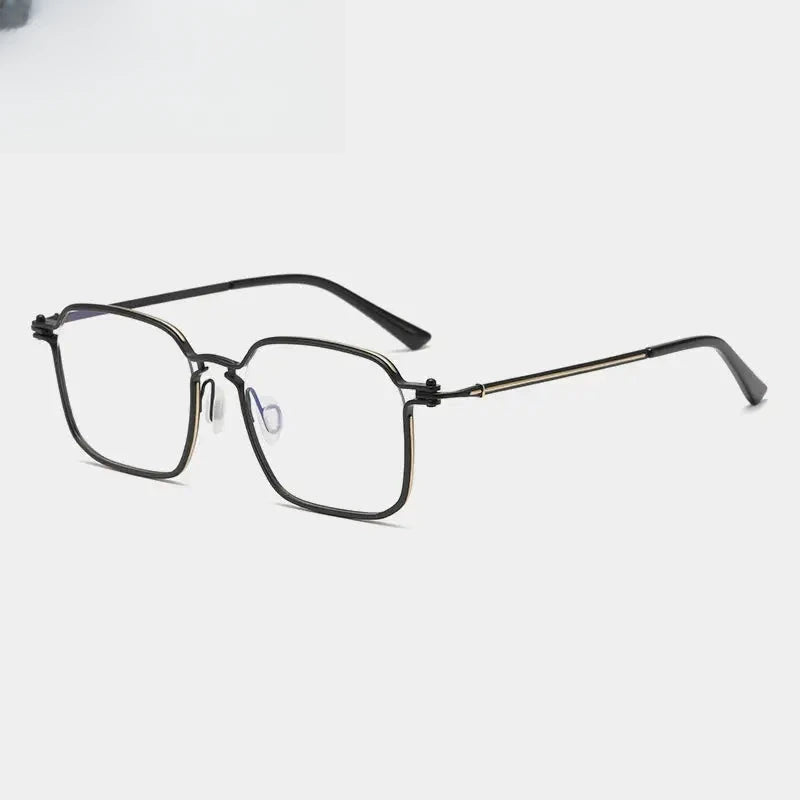 Unisex Square Full Rim Titanium Oversized Prescription Glasses 725870 — view 3 | Rx Spectacle