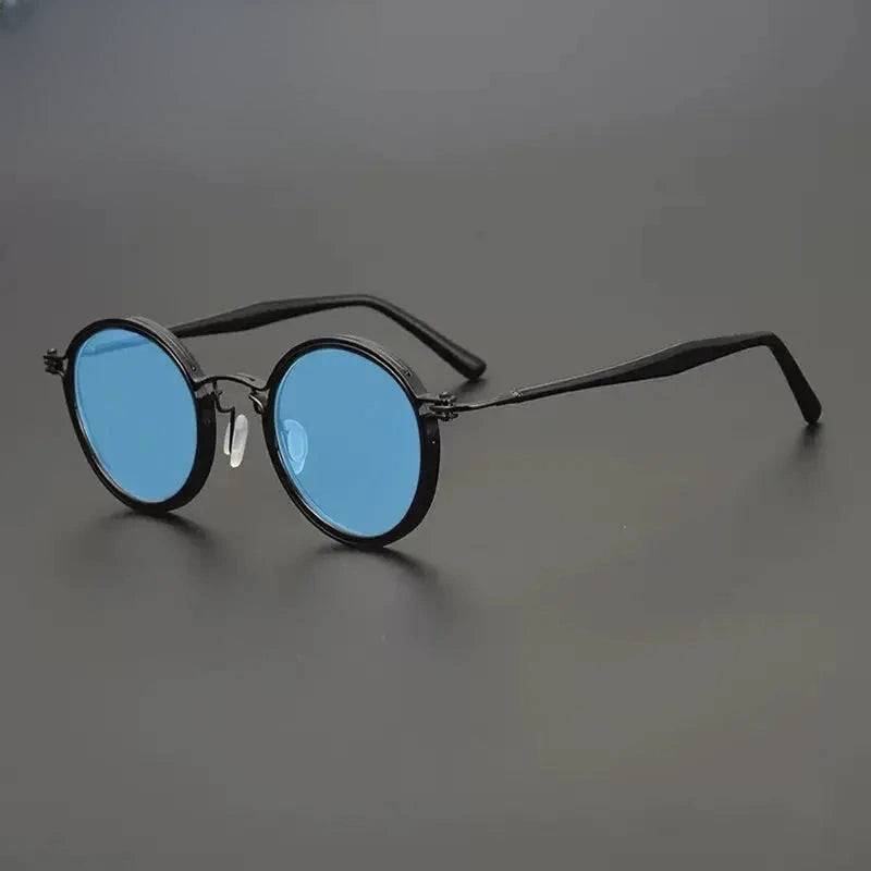 Unisex Round Full Rim Titanium Prescription Glasses Mo10 — view 6 | Rx Spectacle