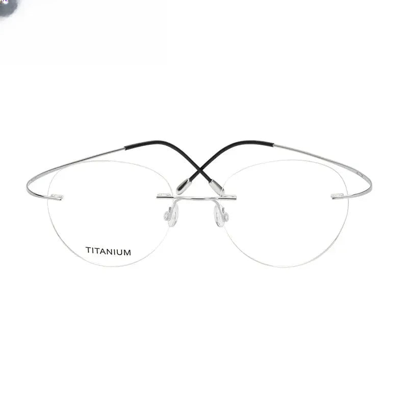 Women's Oval Rimless Titanium Prescription Glasses 816017 — view 3 | Rx Spectacle