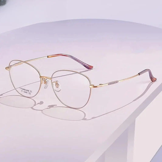 Unisex Oval Full Rim Titanium Prescription Glasses 406289 — view 1 | Rx Spectacle