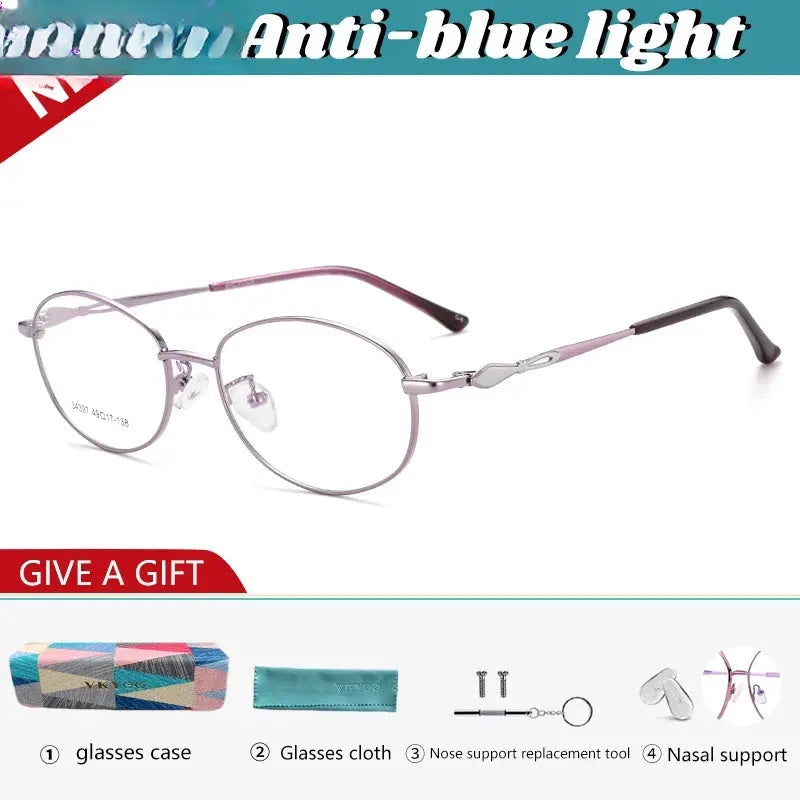 Women's Oval Full Rim Alloy Reading Glasses 34397 — view 4 | Rx Spectacle