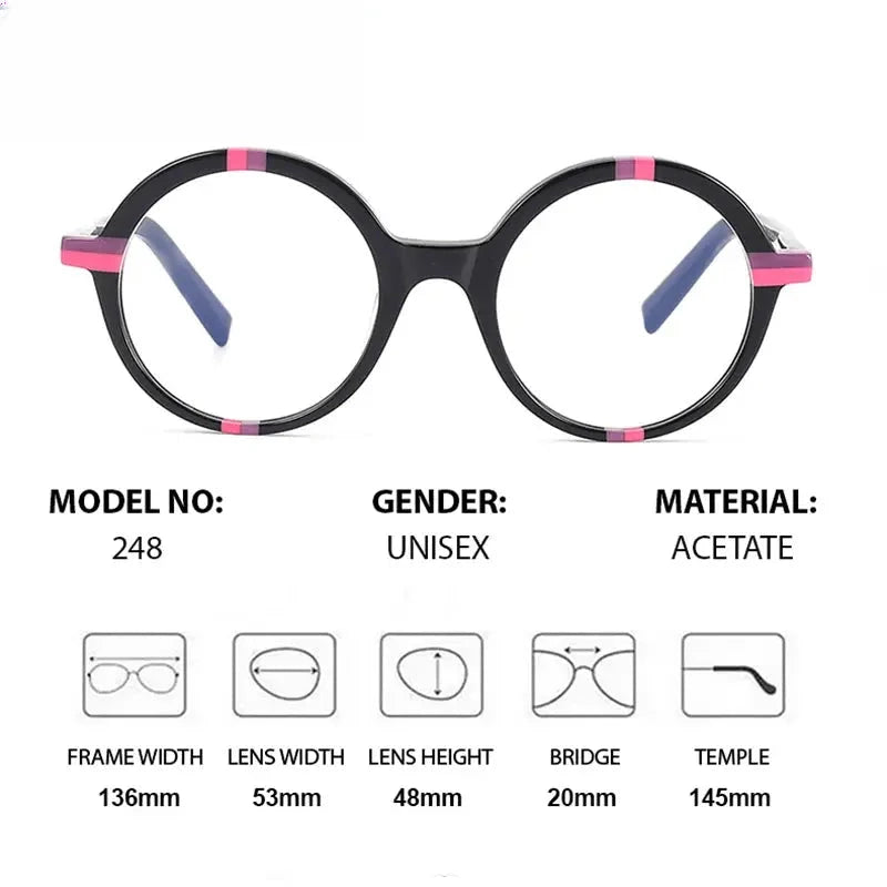 Women's Round Full Rim Acetate Prescription Glasses 778248 — view 2 | Rx Spectacle