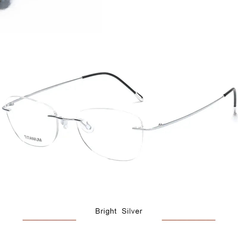 Women's Polygon Rimless Titanium Prescription Glasses 36013 — view 11 | Rx Spectacle
