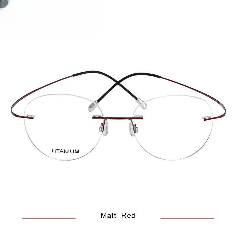 Unisex Round Rimless Titanium Prescription Glasses Kr16017 — view 6 | Rx Spectacle